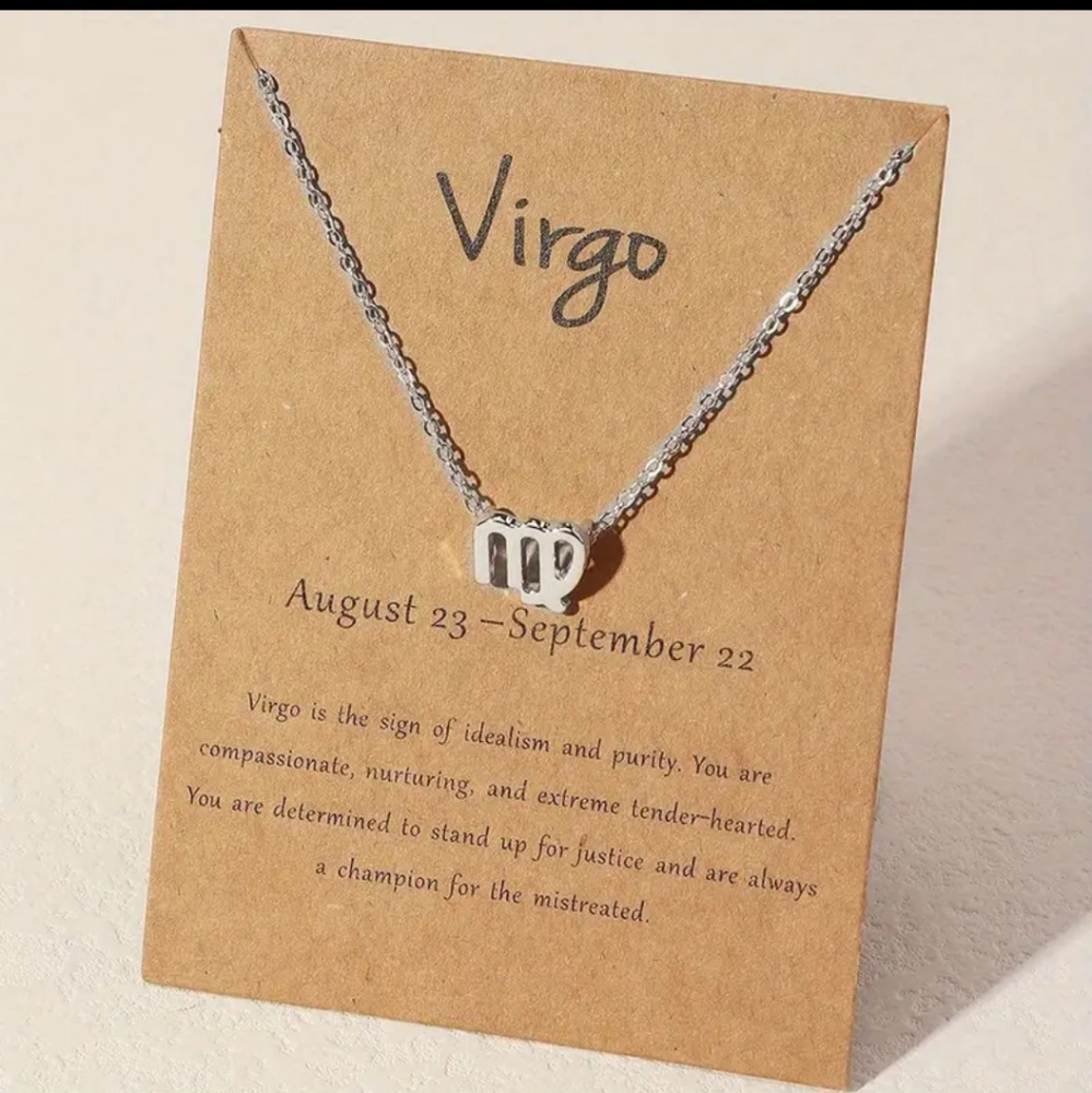 Virgo Zodiac Necklace for womens Girls Astrology Horoscope Necklace